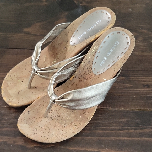 Gianni Bini Metallic Silver Sandals - Picture 1 of 7